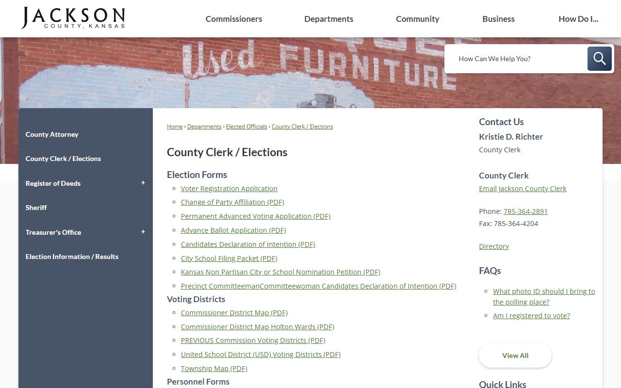 Jackson County Clerk of the District Court County Clerk Elections distinction