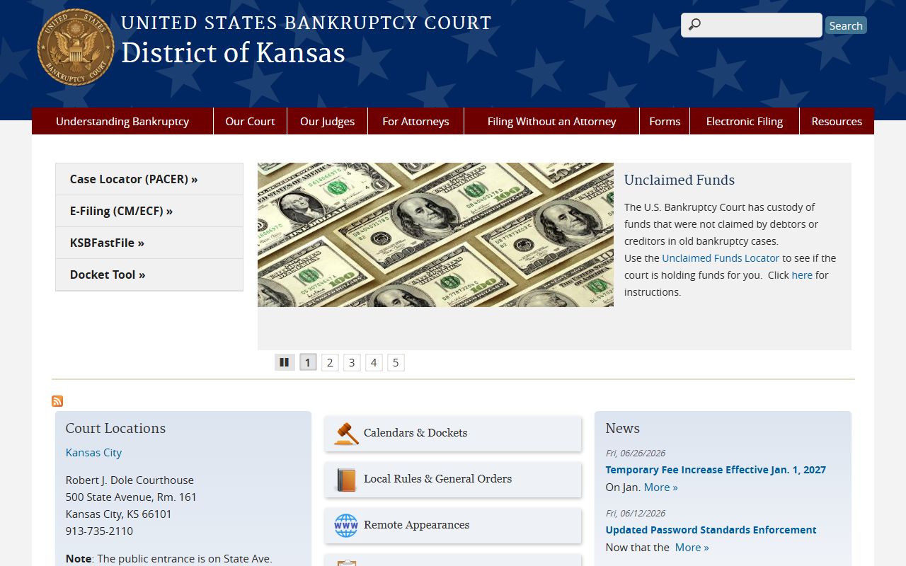 Jackson County court dockets U.S. Bankruptcy Court District of Kansas source