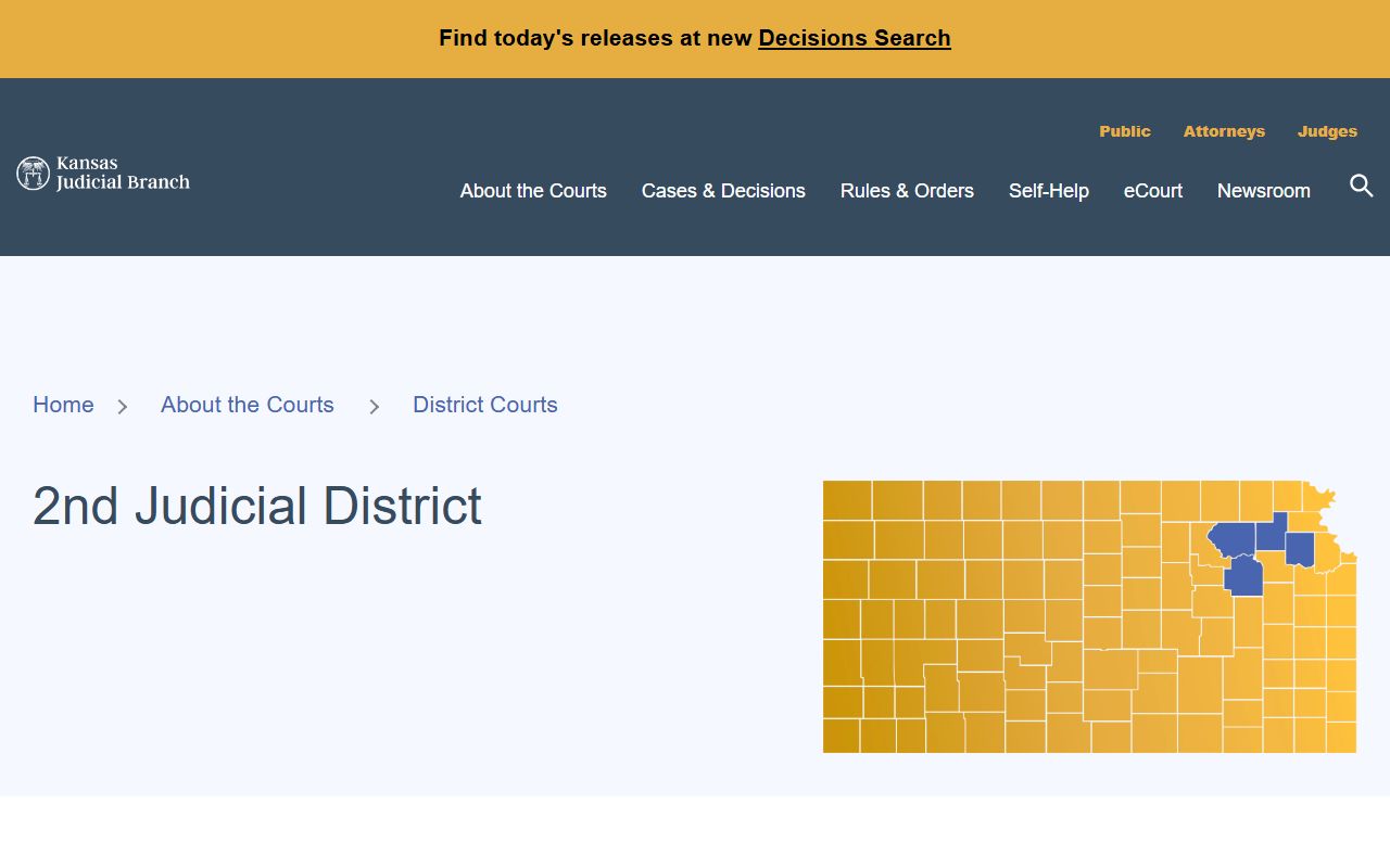 Jackson County District Court Kansas 2nd Judicial District page