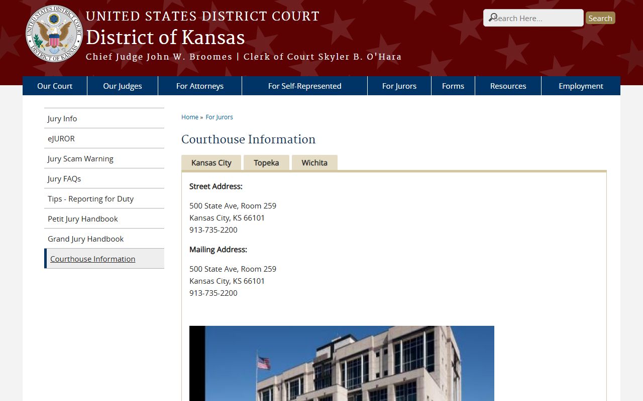 Jackson County court records District of Kansas court locations