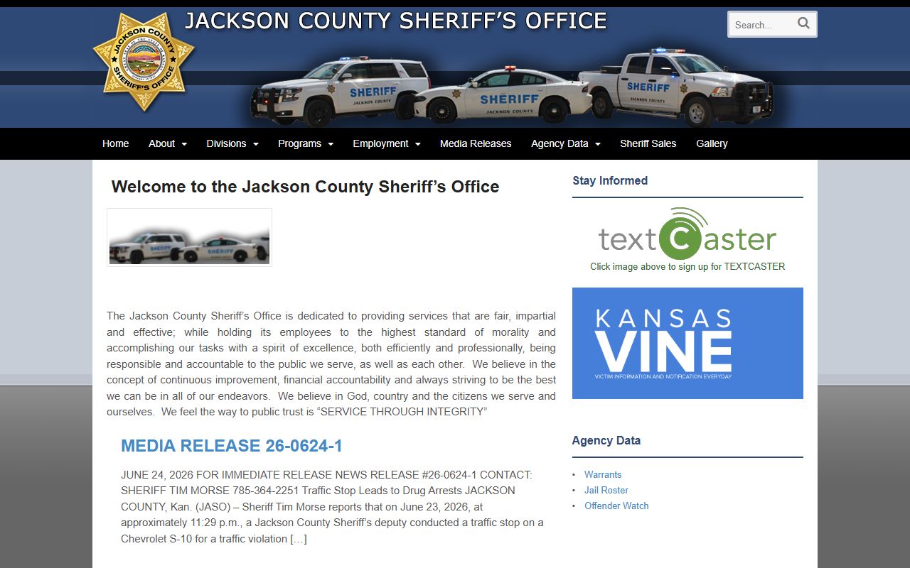 Jackson County court records sheriff office homepage