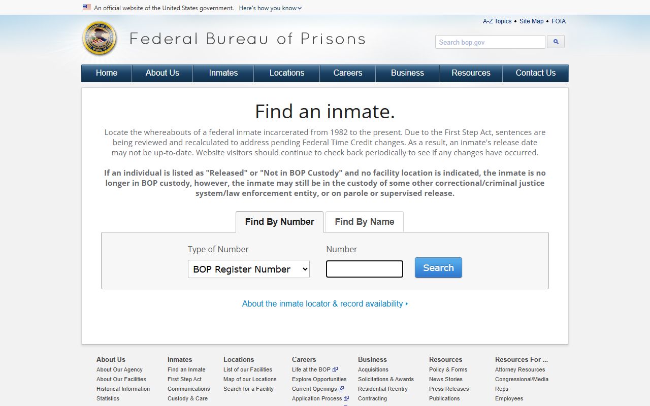 Jackson County inmate records federal inmate locator source