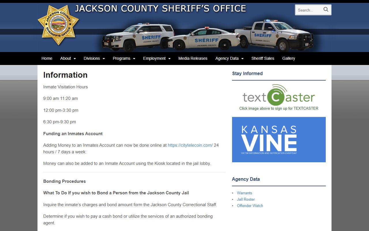 Jackson County inmate records jail information source