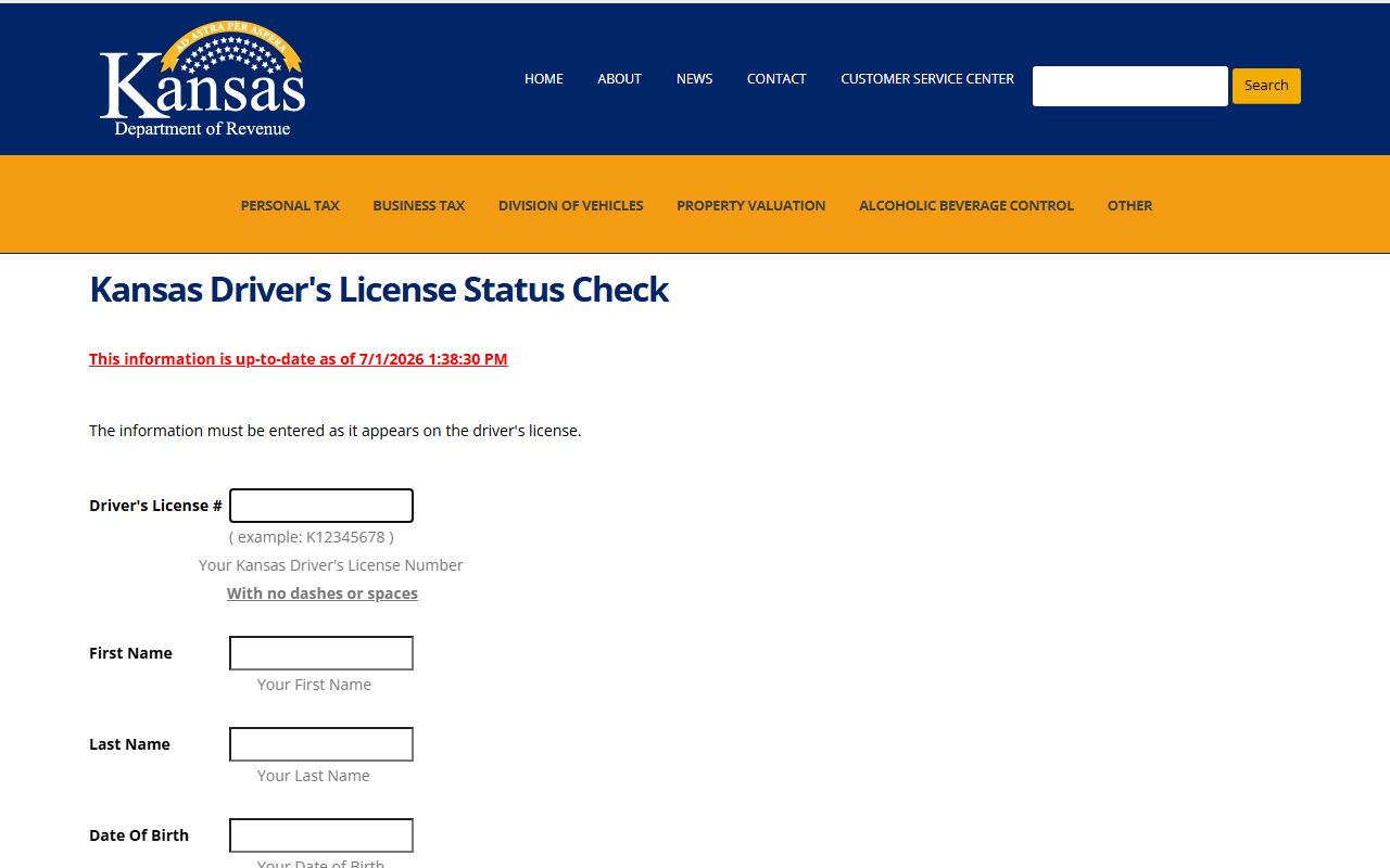 Jackson County traffic court records KDOR driver status check